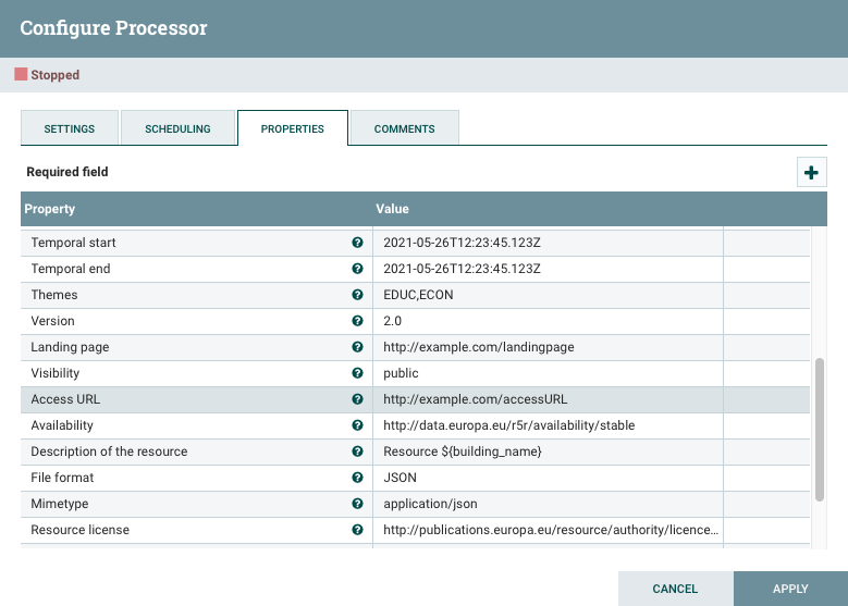 UpdateCKANMetadata configuration example 2